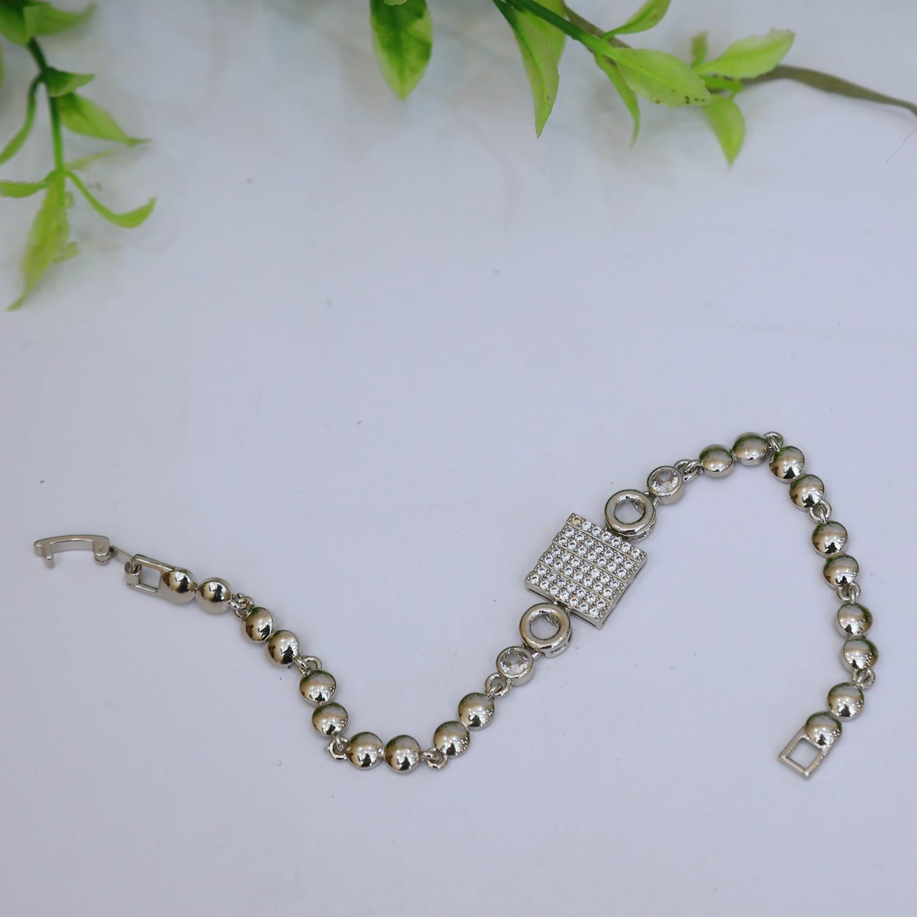 Premium Quality Silver Pearl & Charm Bracelet like diamond for Women & Girl | New Fashion Bracelet | Stainless Steel | Water Proof Jewellery | Stone and Pearl Jewelry for Girls