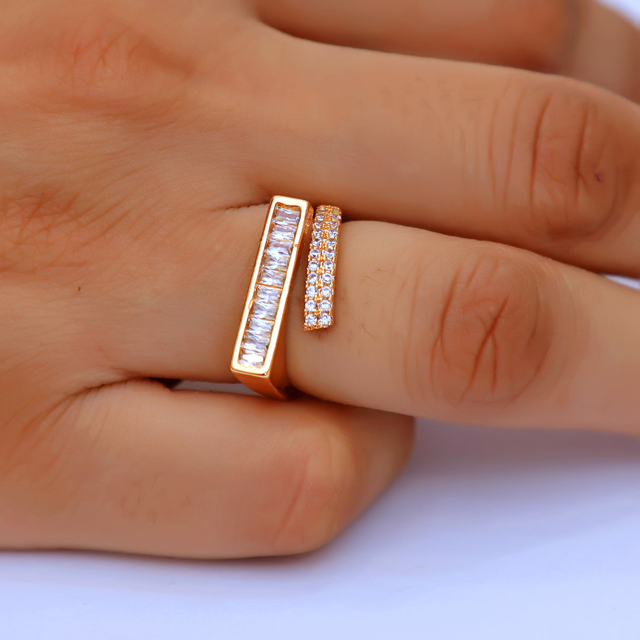 Delicate Crystal Rings for Women Girl Accessories Adjust New 2025